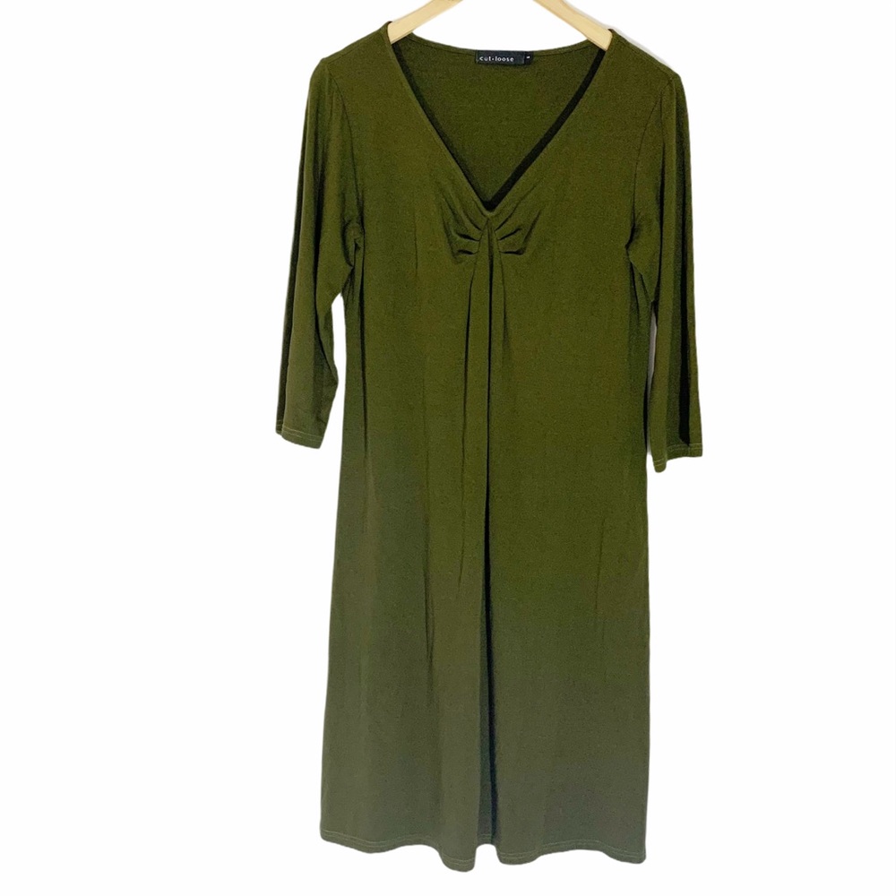 🎁 2/$20 Cut Loose Olive Green Knee Length Dress, Size S